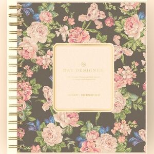 Day Designer 2025 Daily/Monthly Planner. 10.16”X9.49” Wirebound Rose Garden. 🪴